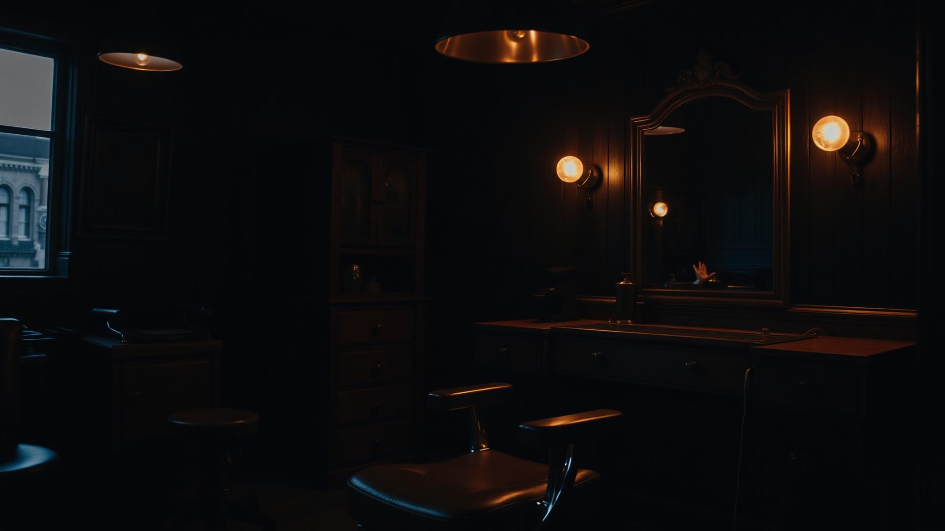 Interiorul frizeriei lui Alex